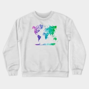 World map in watercolor Crewneck Sweatshirt